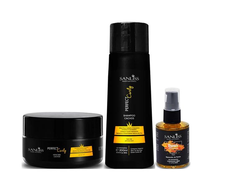 Imagem de Sanliss Perfect Curly Shampoo e Máscara e Repair Macadâmia