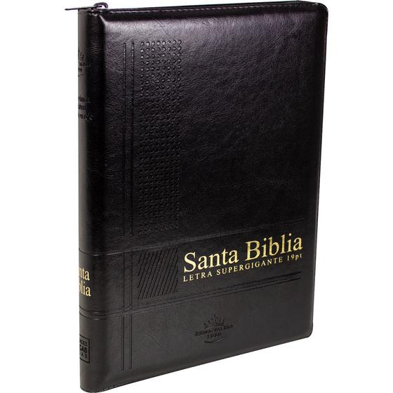 Imagem de Santa Biblia con Concordância em Espanhol com zíper Letra Super Gigante Palabras de Jesús en Rojo Reina Valera 1960 SBB