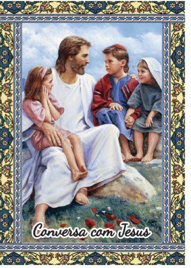 Imagem de Santinhos Conversa com Jesus PE - 7x10 cm