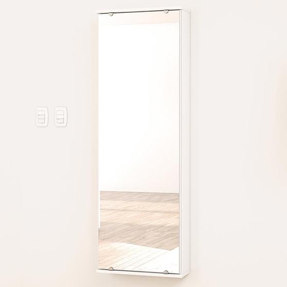Imagem de Sapateira 1 Porta com Espelho Itajaí Branco Bp - Politorno
