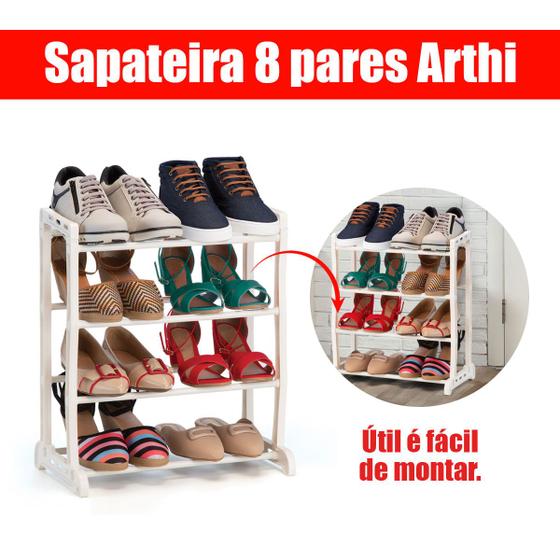 Imagem de Sapateira 8 Pares Arthi Branca