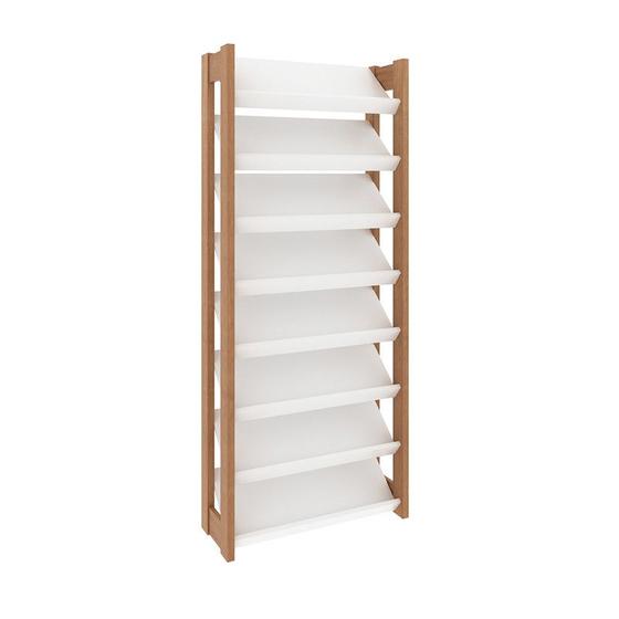 Sapateira 8 Prateleiras 69x165,5x26,3 cm Amêndoa/Branco Menor preço em Sapateira 8 Prateleiras 69x165,5x26,3 cm Amêndoa/Branco