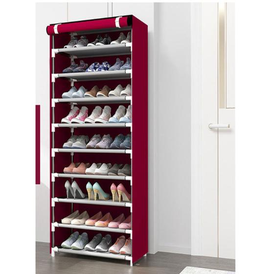 Imagem de Sapateira com 9 Prateleiras para Organizar Sapatos Calçados Chinelos Roupas Objetos 24 Pares