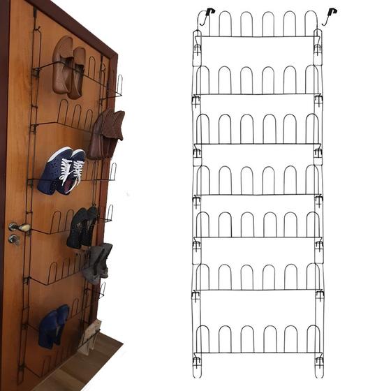 Sapateira De Porta Em Aço 21 Pares Grande Organizador Multiuso Sapato Acessórios Preta Menor preço em Sapateira De Porta Em Aço 21 Pares Grande Organizador Multiuso Sapato Acessórios Preta