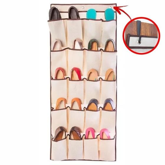 Imagem de Sapateira de Porta Parede Closet Tnt 10 Pares Bege - Secalux