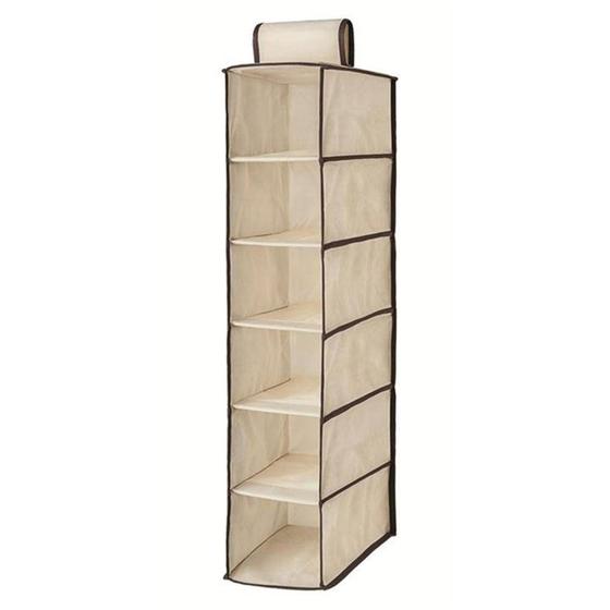 Imagem de Sapateira Flexível com 6 Divisórias para Porta Bege Ordene