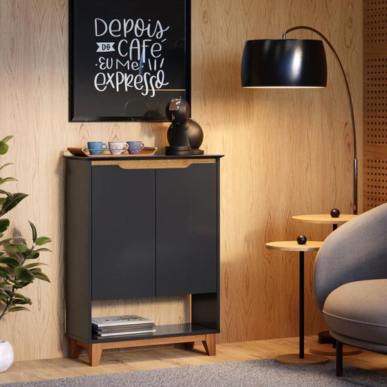 Imagem de Sapateira Hall Vertical com 2 portas Flow para entrada ou quarto - Preto