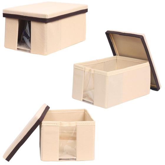 Imagem de Sapateira individual com visor e tampa caixa infantil - L 15cm x A 11cm x P 22cm - Kit c/ 3