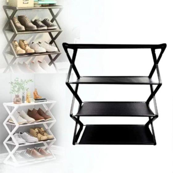 Imagem de Sapateira Multiuso 4 Andares para 8 Pares de Sapatos  Organize Seu Espaço com Estilo e Praticidade
