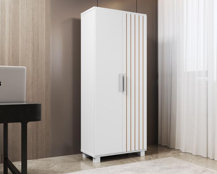 Imagem de Sapateira Multiuso Com Prateleira Paris MDF Pé de Madeira Com 2 Portas Estilo Classico