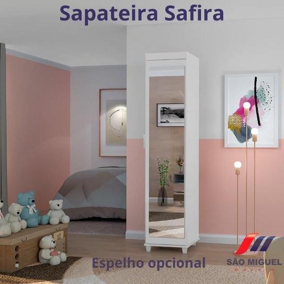 Imagem de Sapateira Multiuso SA 1 Porta Com Espelho Cor Branco