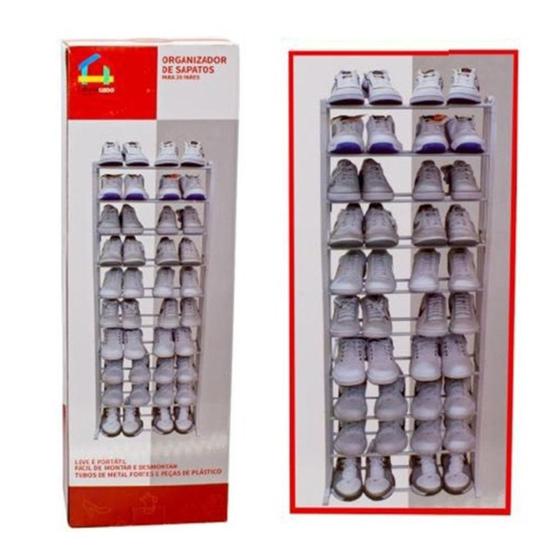 Sapateira organizadora para 20 pares eteleiras organizador sapato grande em metal desmontavel - GIMP Menor preço em Sapateira organizadora para 20 pares eteleiras organizador sapato grande em metal desmontavel - GIMP
