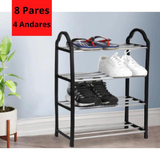 Imagem de Sapateira Para Calçados de Chão Resistente Organiza 8 Pares de Sapatos