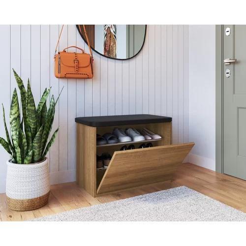Sapateira Puff Baú Organizador de Calçados 65cm Mel Móbile Menor preço em Sapateira Puff Baú Organizador de Calçados 65cm Mel Móbile