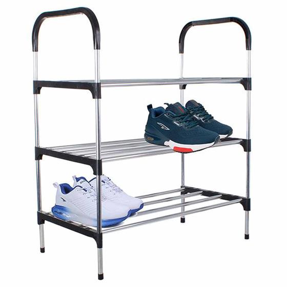 Imagem de Sapateira Rack Organizador Sapatos Tenis Calçados Prateleiras 3 andares Desmontavel Multiuso Objetos Movel Casa