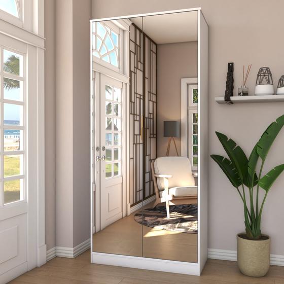 Sapateira Rubi 2 Portas com Espelho 1 Gaveta para 15 Pares de Sapato Branco - Panorama Móveis Menor preço em Sapateira Rubi 2 Portas com Espelho 1 Gaveta para 15 Pares de Sapato Branco - Panorama Móveis