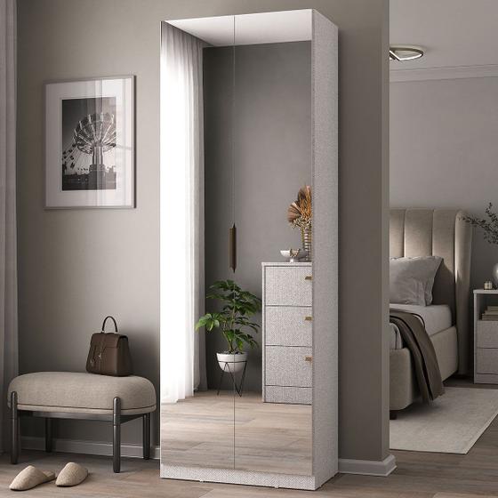 Imagem de Sapateira Sublime 2 Portas com Espelho 100% Mdf Linho - Mambel
