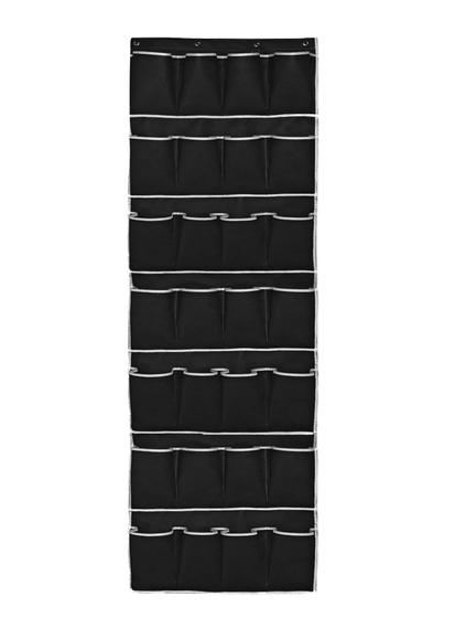 Imagem de Sapateira Vertical De Porta Parede Multiuso Prática Organizador 14 Pares Calçados Preto
