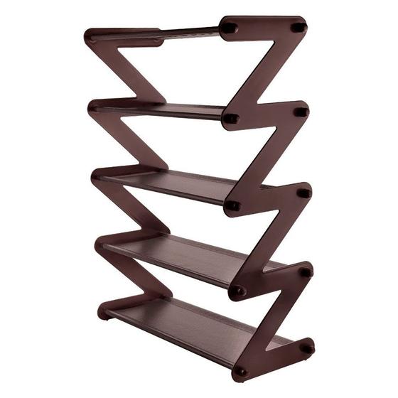 Sapateira Vertical Organizadora Multiuso 5 Andares Marrom Menor preço em Sapateira Vertical Organizadora Multiuso 5 Andares Marrom