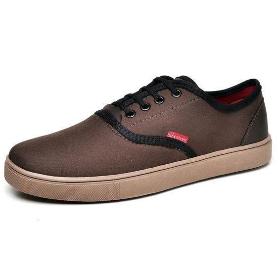 Imagem de Sapatênis Casual Basico Dex Shoes com Recortes Cadarço e Sola Leve Costurada