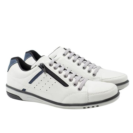 Imagem de Sapatenis Casual Fascinante Hfast Shoes Sola Reta Macia Com Cadarço e Zíper