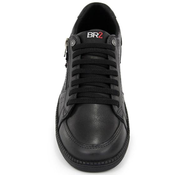 Imagem de Sapatenis Casual Masculino Tenis Em Couro Preto Br2 Footwear