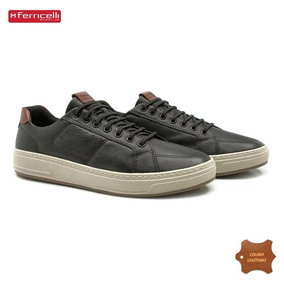 Imagem de Sapatenis de Couro Masculino Ferricelli Rover - Preto