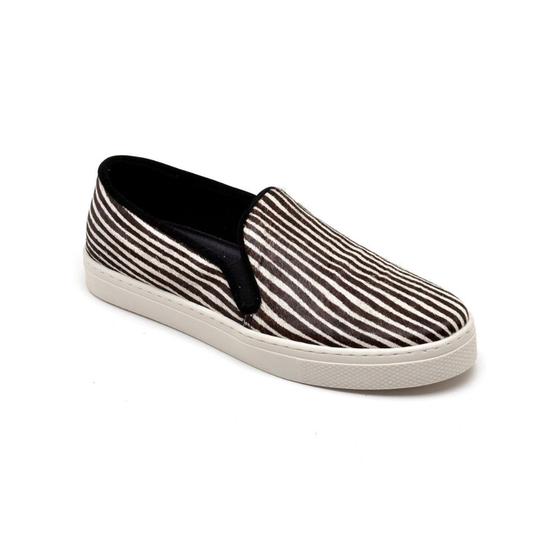 Imagem de Sapatenis feminino slip on plataforma de couro tenis casual confortavel 33 ao 40