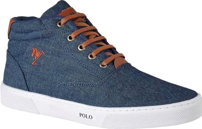 Imagem de Sapatenis Masculino Cano Alto Polo Joy  Azul Jeans