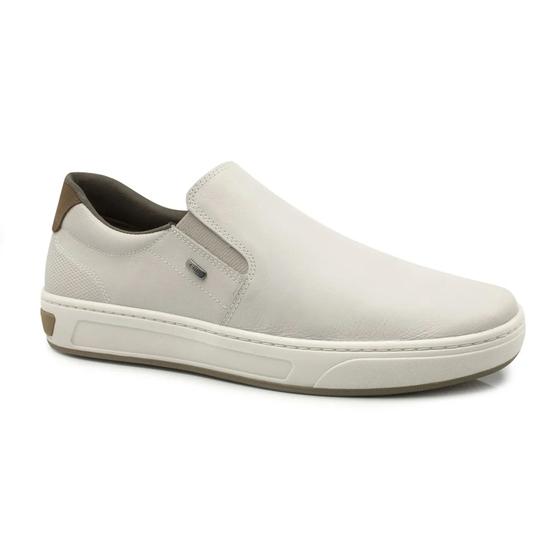 Imagem de Sapatenis Masculino Couro Slip On Iate Casual Esporte Fino sem cadarço Palmilha com memória