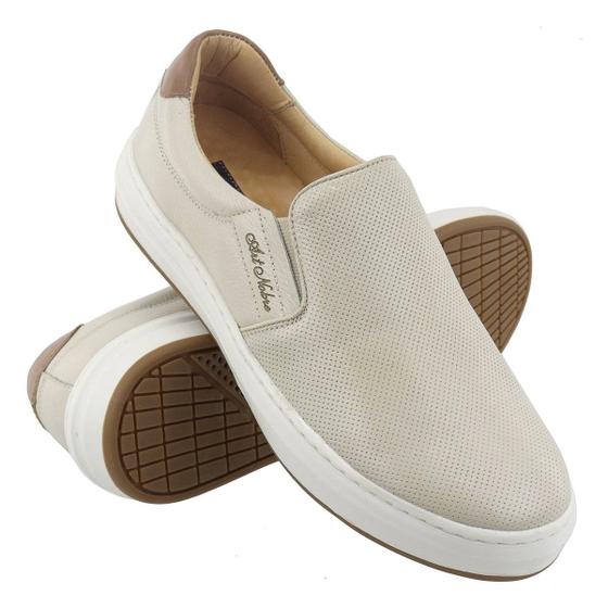Sapatênis Masculino Iate 100% Couro Floater Gelo Art Nobre 3102