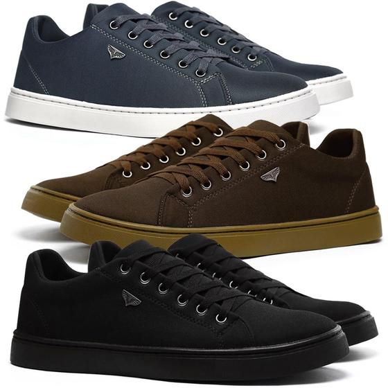 Imagem de Sapatenis Masculino Kit Com 3 Pares Tenis Casual Trabalho