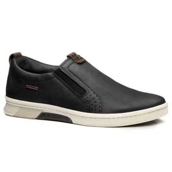 Imagem de Sapatênis Masculino Slip On Couro Preto Pegada 118673-07