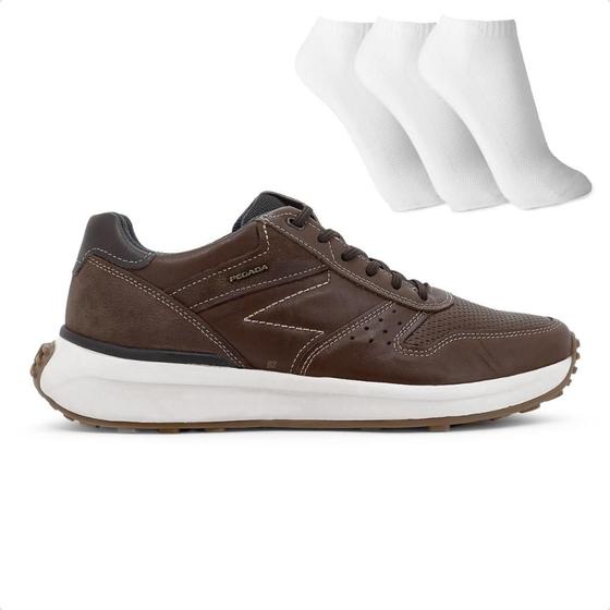 Imagem de Sapatênis Pegada Impulse Casual Masculino + 3 Pares de Meias