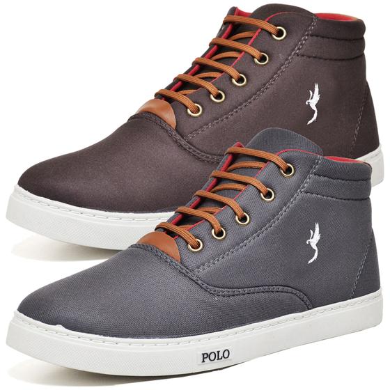 Imagem de Sapatenis Polo Blu masculino tênis Cano Alto Bota Lançamento Casual Kit com 2 pares -7800 K2102