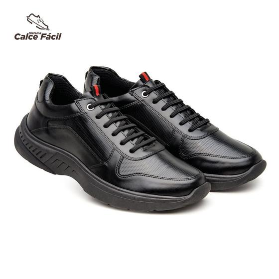 Imagem de Sapatenis Sneaker Elástico Confort Shoes Maker - Preto