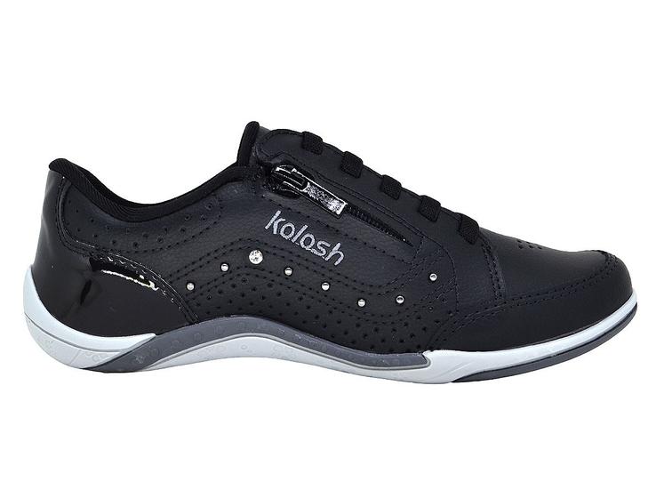 Sapatenis Tênis Casual Feminino Zíper Kolosh C1299 Preto
