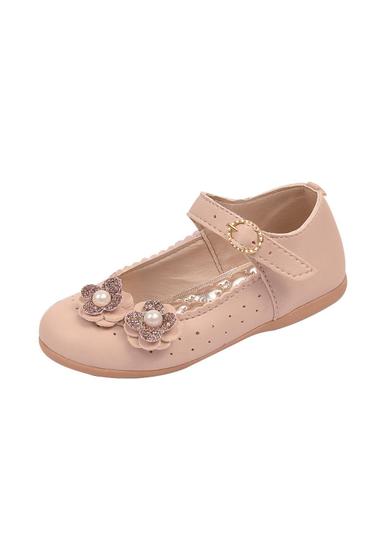 Imagem de Sapatilha Boneca Infantil Menina Flores Glitter Marfim