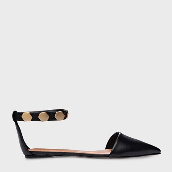 SAPATILHA CARRANO SLINGBACK STUDS EM COURO PRETo - Sapatilha Feminina -  Magazine Luiza