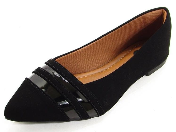 Sapatilha Feminina Bico Fino Sintético PU Total Confort Cass Menor preço em Sapatilha Feminina Bico Fino Sintético PU Total Confort Cass