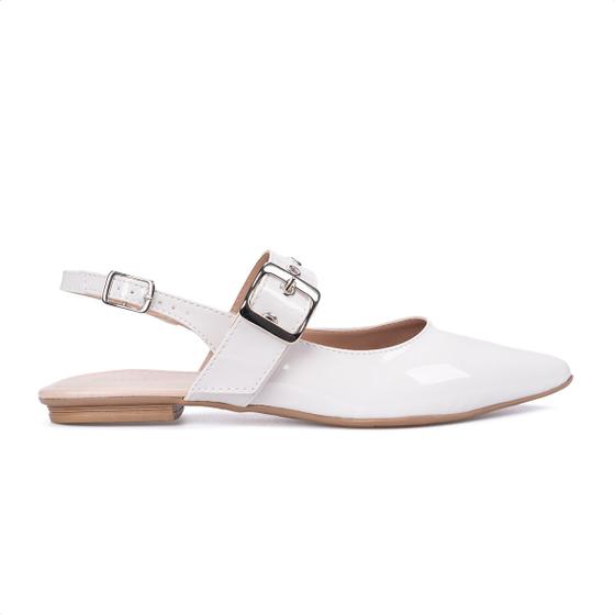 Imagem de Sapatilha Feminina Slingback Bico Fino Tira Com Fivela Moda