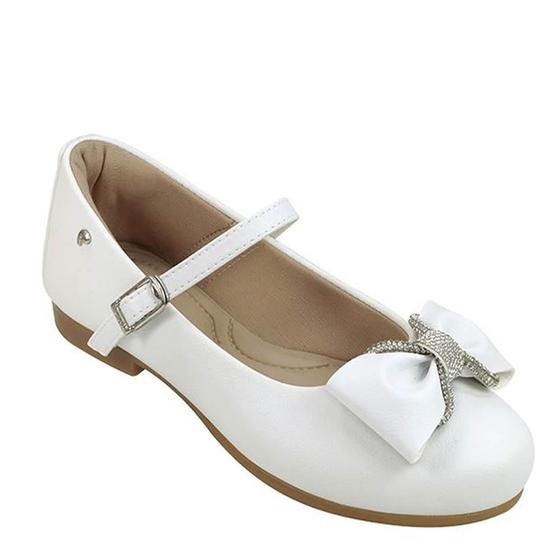 Imagem de Sapatilha infantil pampili angel fivela com strass branco