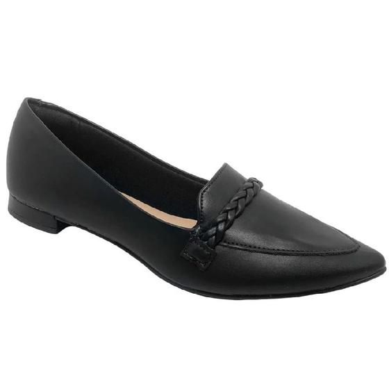 Imagem de Sapatilha Loafer Feminina Sua Cia Bico Fino Preto 8117.15374