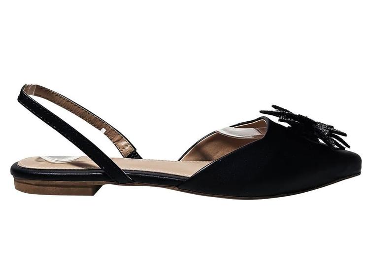 Imagem de Sapatilha Metalizada Cobre Slingback Com Flor Strass