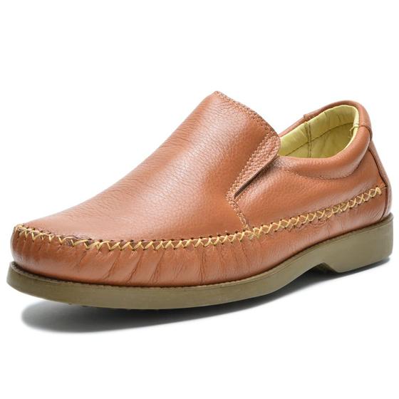 Imagem de Sapatilha Mocassim Casual Couro Legítimo Cla Cle - Whisky - 165