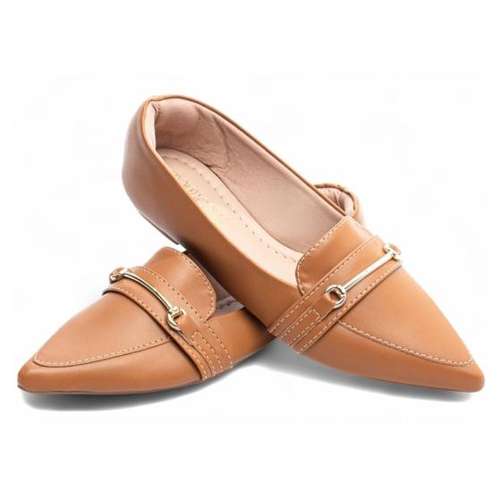 Imagem de Sapatilha Mocassim Feminino Bico Fino Caramelo 154B