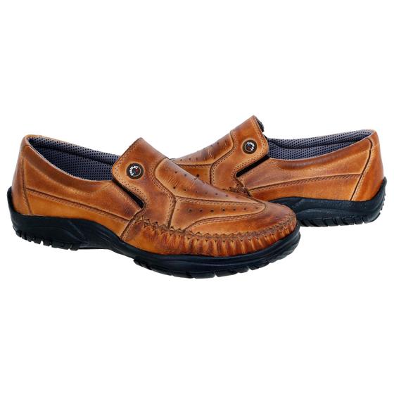 Sapatilha Mocassim Masculina - Couro - 4002 Menor preço em Sapatilha Mocassim Masculina - Couro - 4002