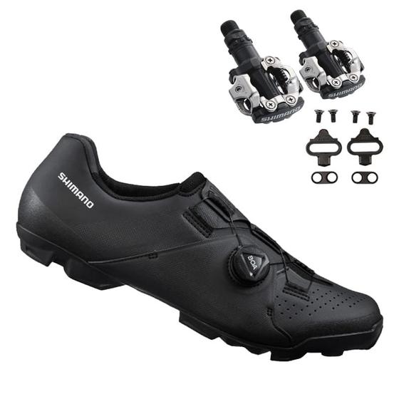 Imagem de Sapatilha Mtb Ciclismo Shimano Xc300 Preta + Pedal Shimano M520