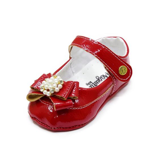 Imagem de Sapatilha para Bebê Maguilu com Pérolas e Strass Vermelho