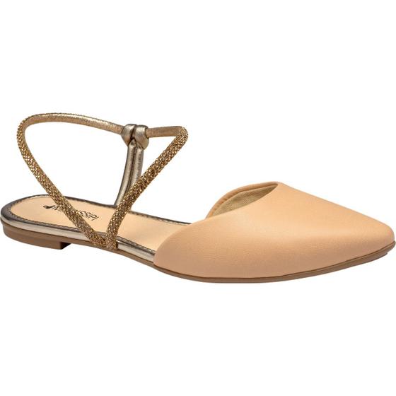 Imagem de Sapatilha Slingback Bico Fino Strass Tendência Moda Mi762 Mississipi  Rose